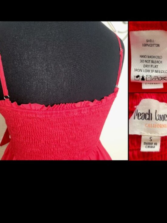 Red Ric Rack Bow Front Dress Small - Picture 5 of 5